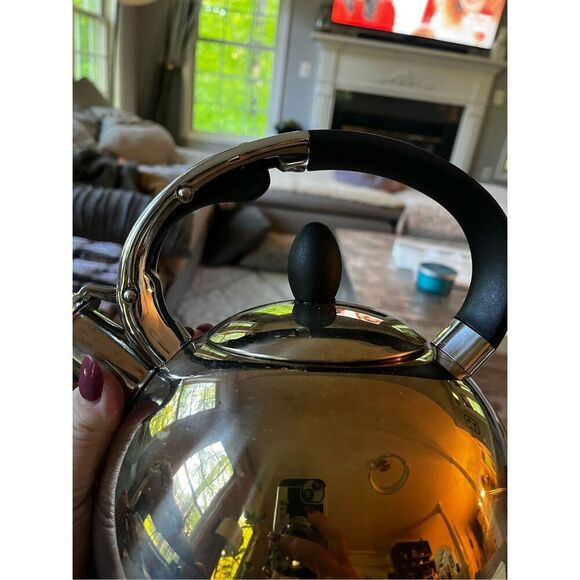 Susteas Silver Stainless Steel Whistling Tea Kettle - Picture 4 of 6